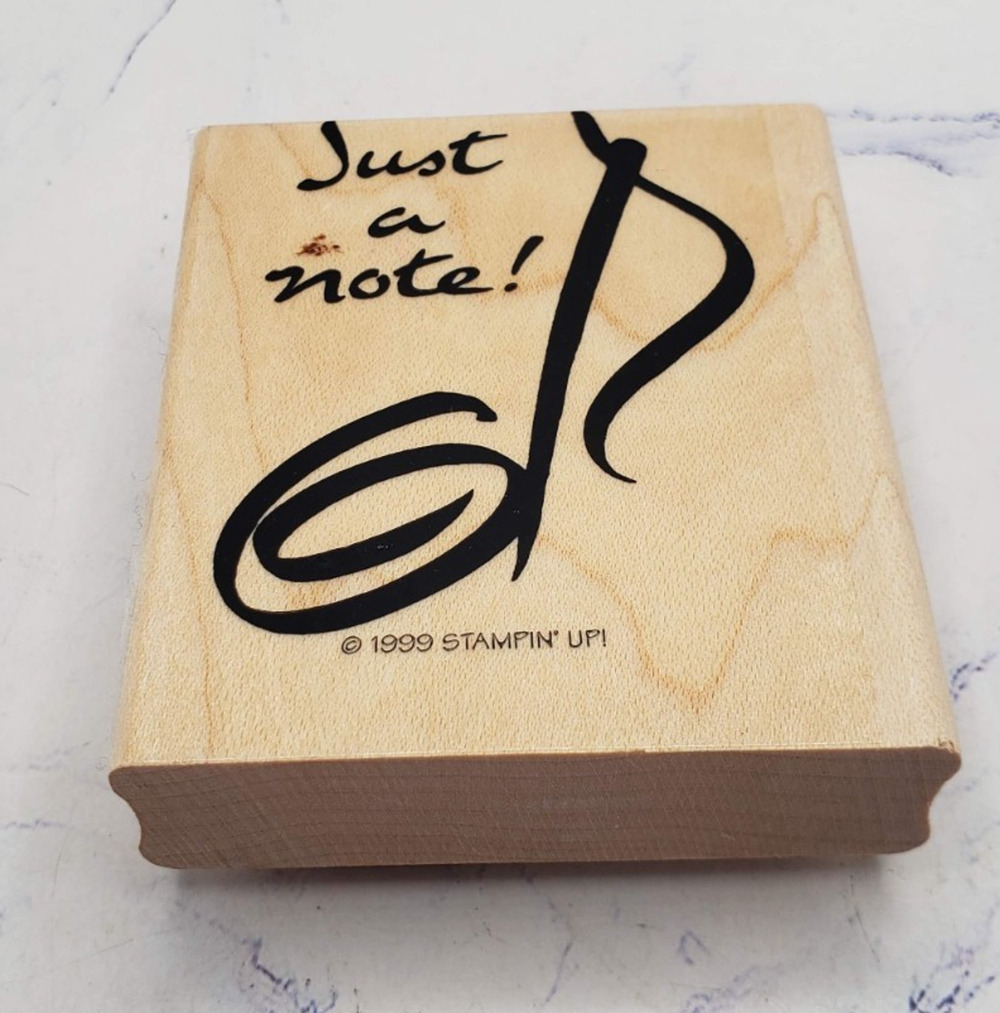 Stampin Up! Just a Note Treble Clef Music Note Wood Mounted Rubber Stamp